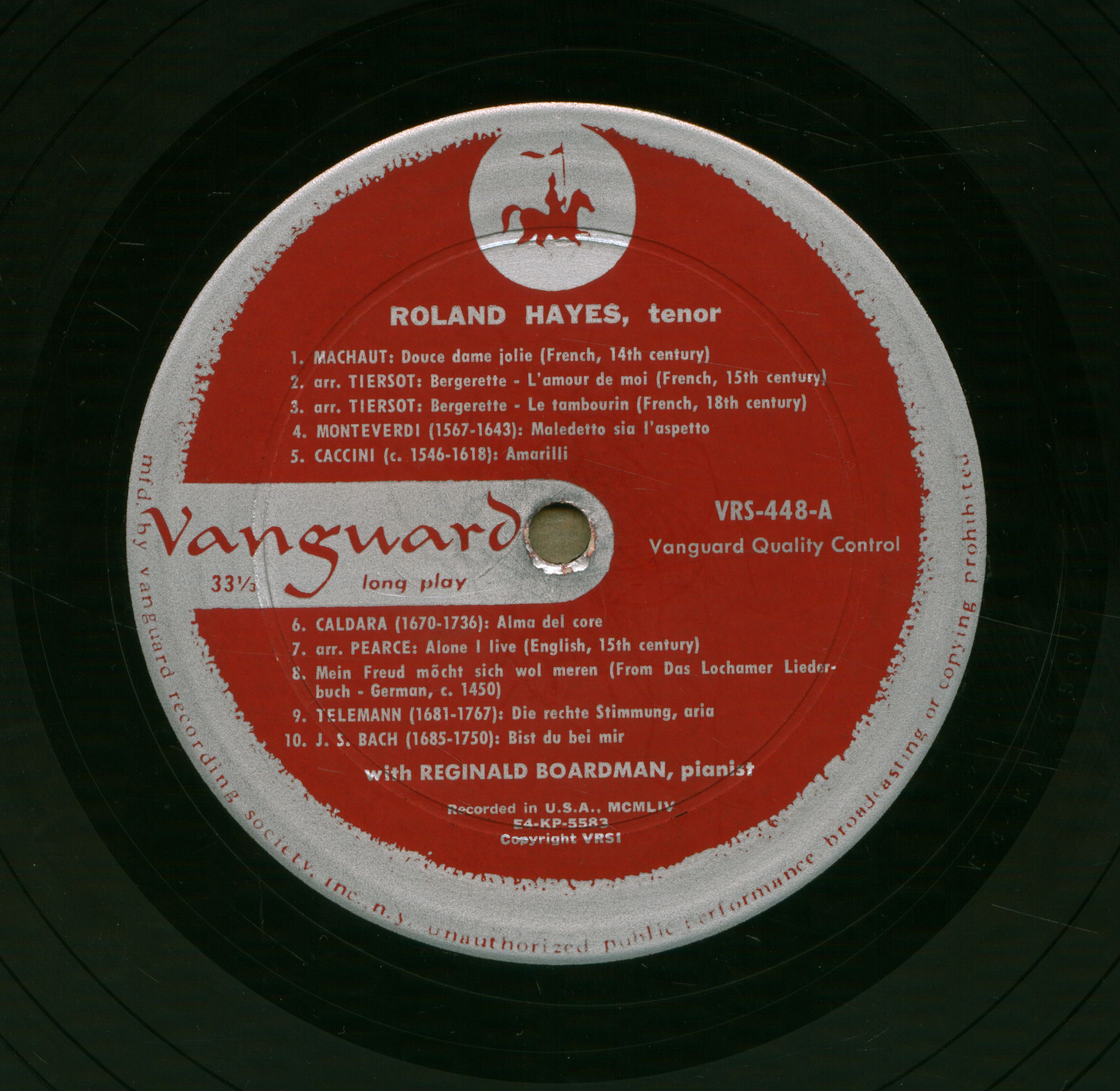 The art of Roland Hayes, vol 1 [Hangfelvétel] six centuries of song